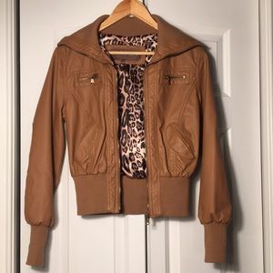 Light Brown Faux Leather Jacket